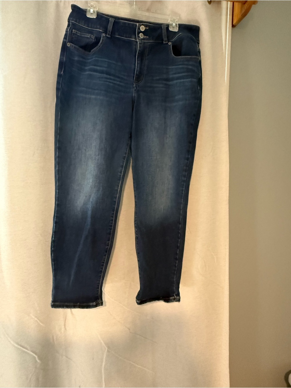 Maurices Dark Blue Skinny Jeans with Subtle Fade